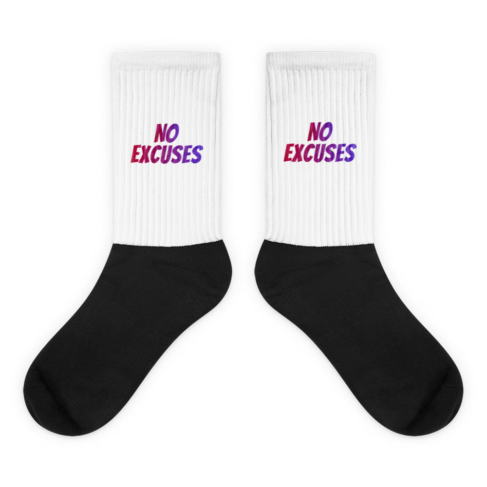 Graphic Fitness Socks - No Excuses