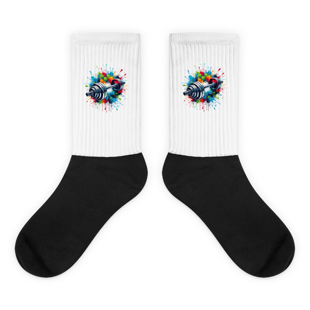 Graphic Fitness Socks - Barbell Graphic