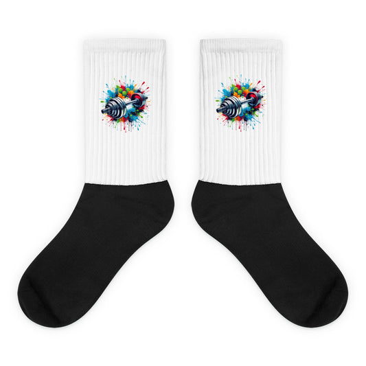 Graphic Fitness Socks - Barbell Graphic