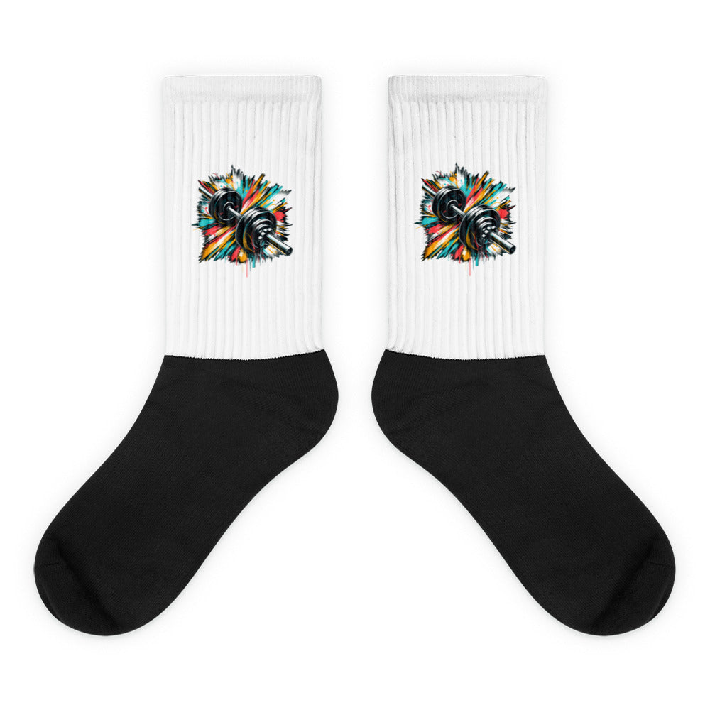 Graphic Fitness Socks - Barbell