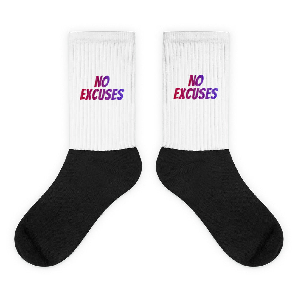 Graphic Fitness Socks - No Excuses