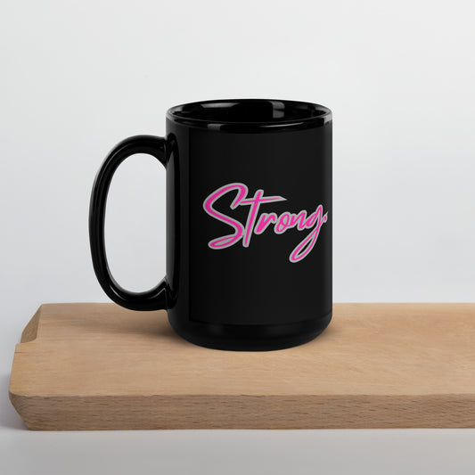 Queen Power Gym Mug - Strong Against Breast Cancer