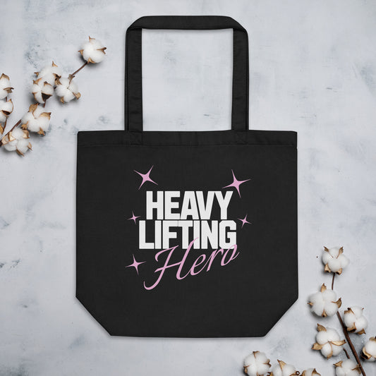 Fitness Motivational Tote Bag Heavy Lifting Hero