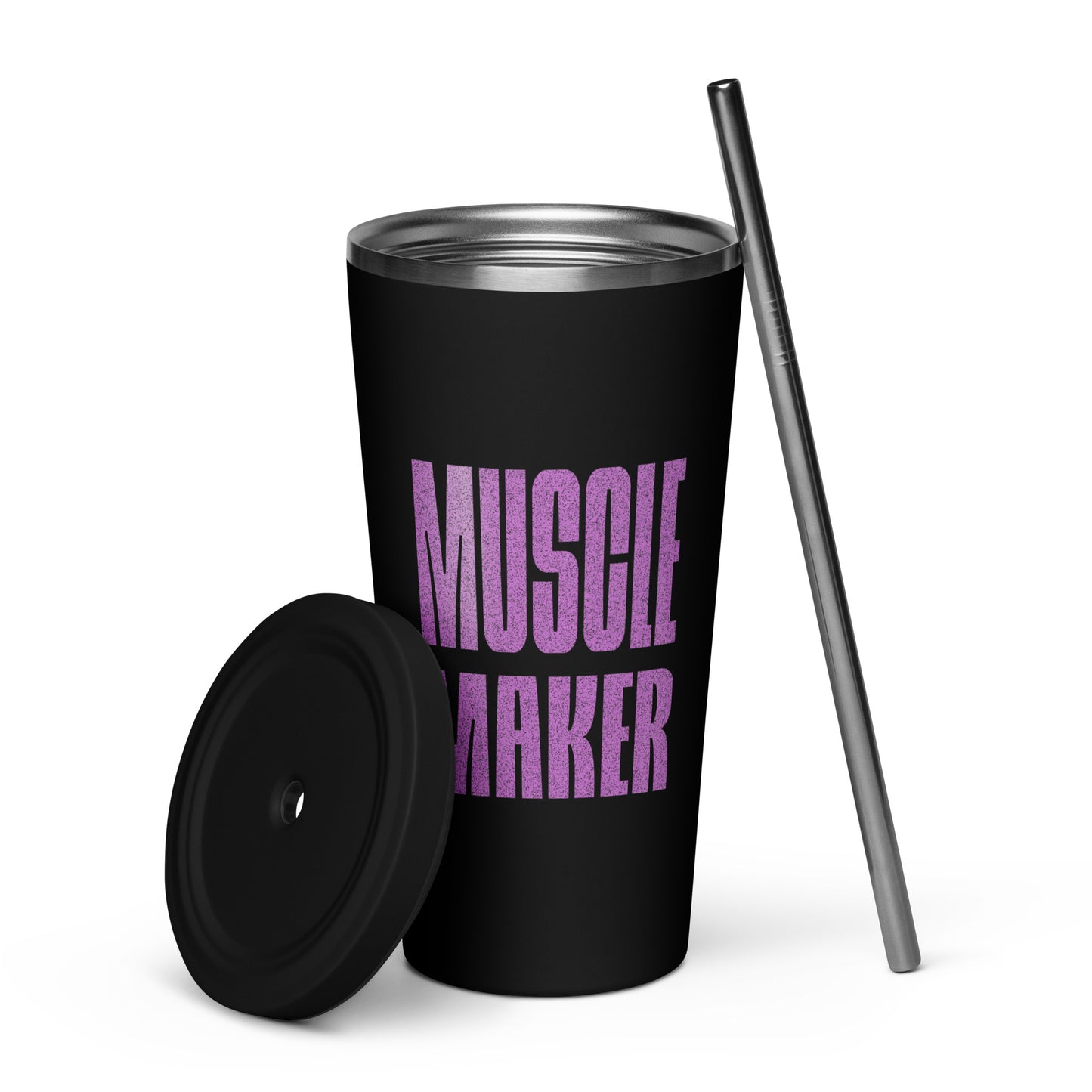 Insulated Tumbler with Straw - Muscle Maker