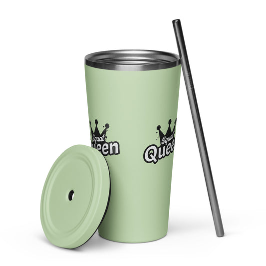 Insulated Tumbler With Straw - Squat Queen