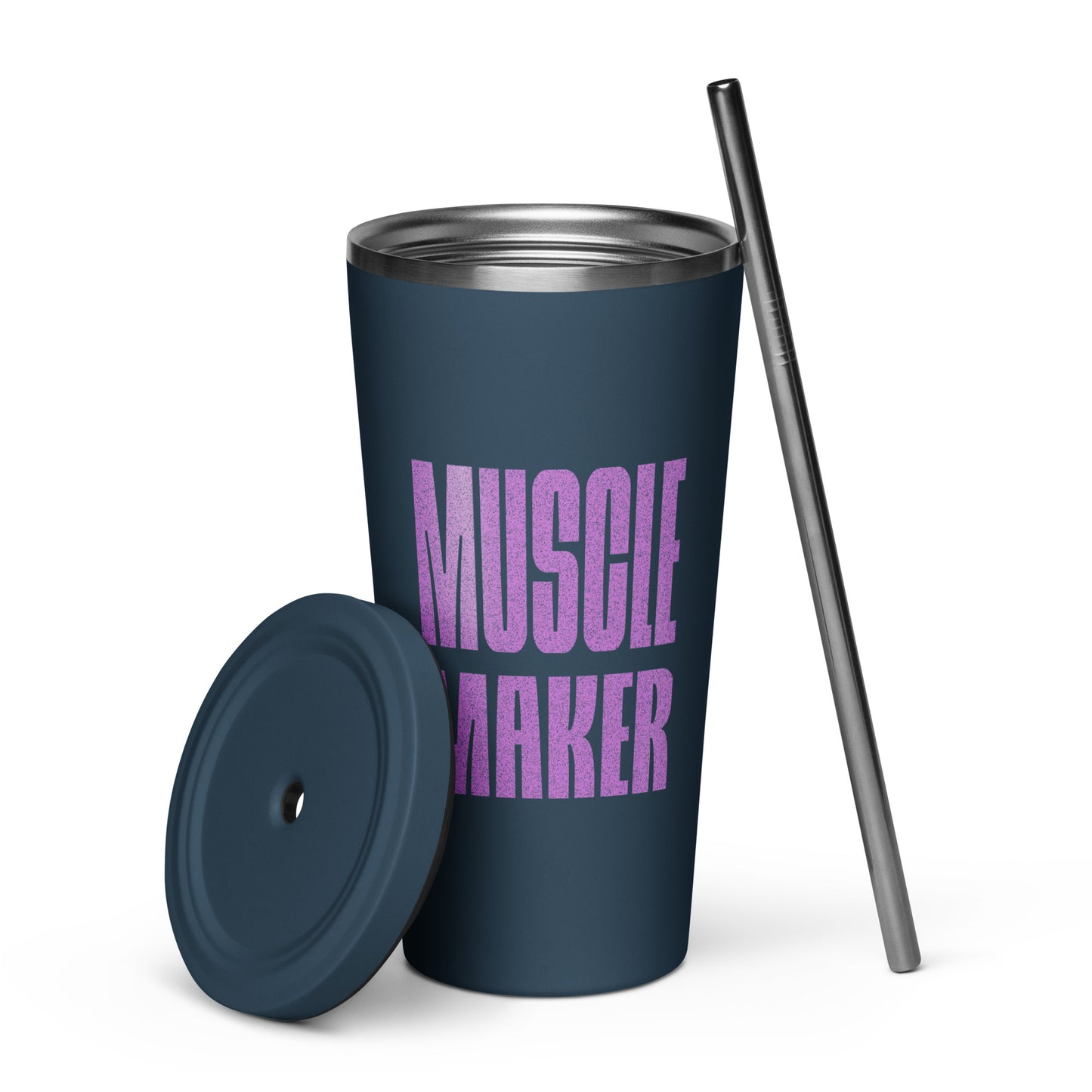 Insulated Tumbler with Straw - Muscle Maker