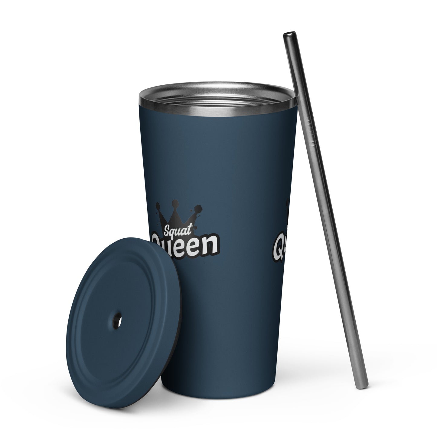 Insulated Tumbler With Straw - Squat Queen