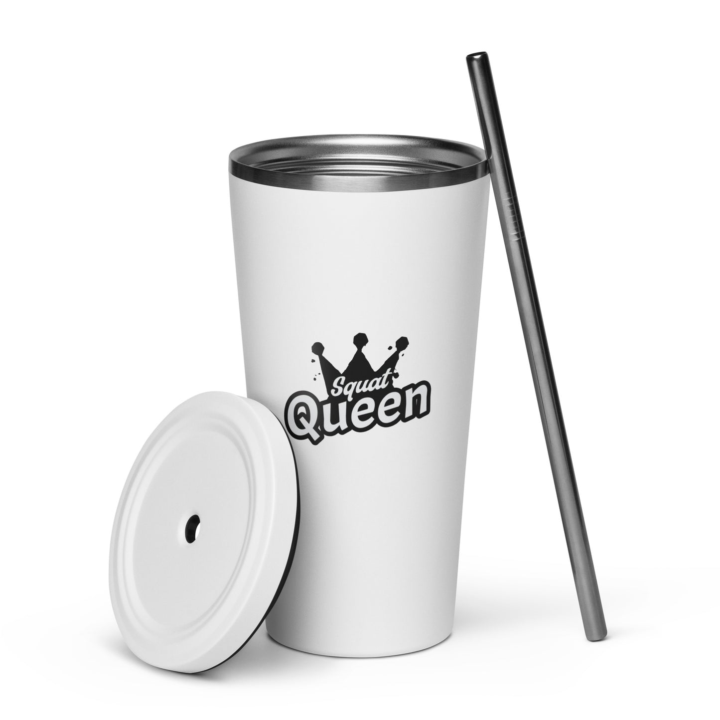 Insulated Tumbler With Straw - Squat Queen