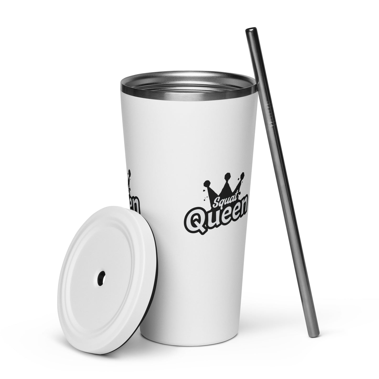 Insulated Tumbler With Straw - Squat Queen