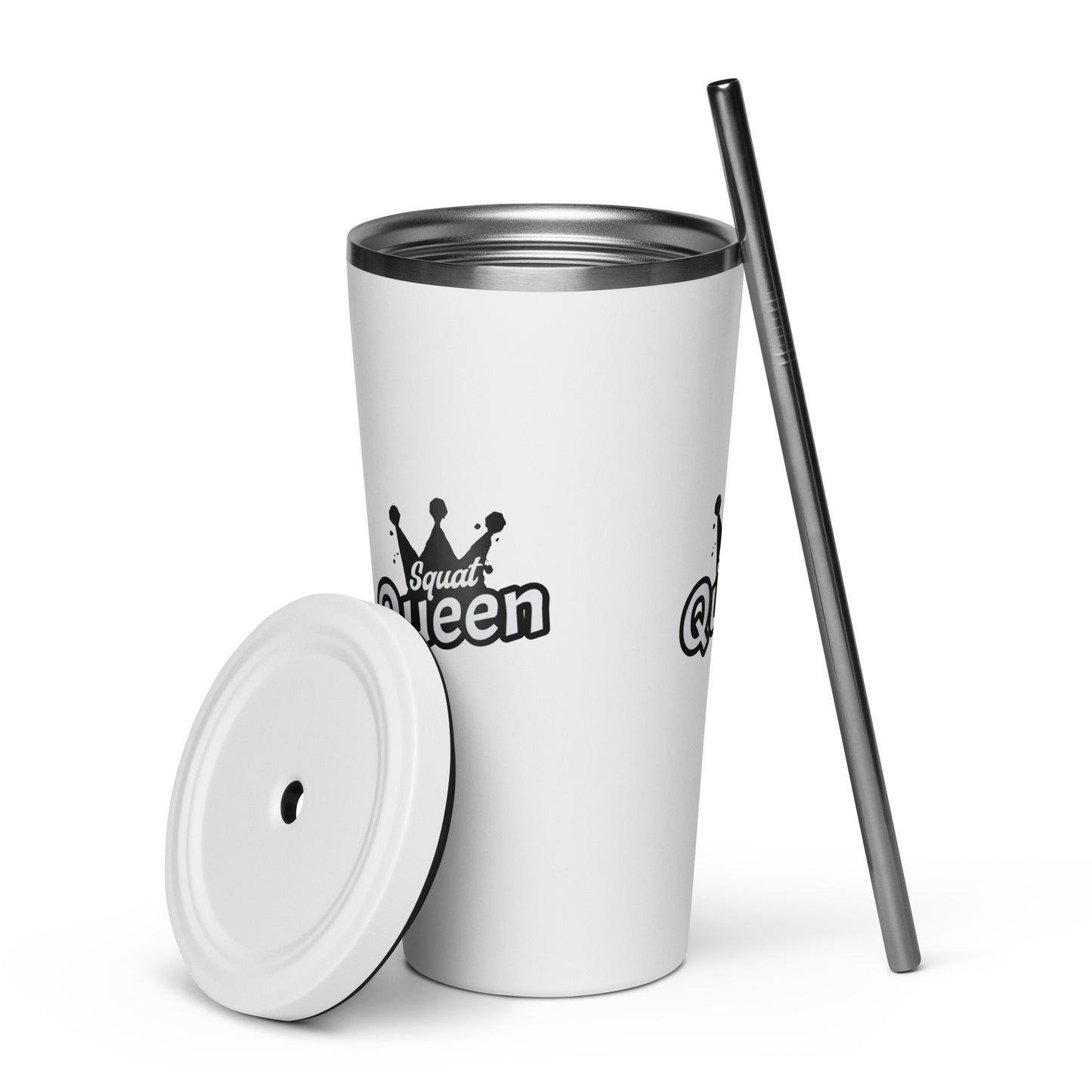 Insulated Tumbler With Straw - Squat Queen