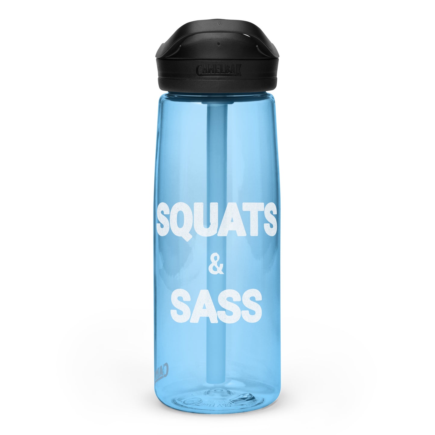 Gym-Ready Sports Water Bottle Squats & Sass