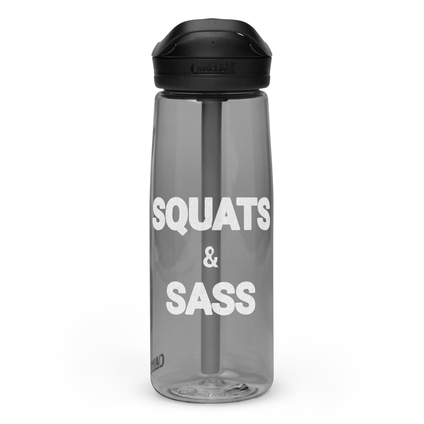 Gym-Ready Sports Water Bottle Squats & Sass