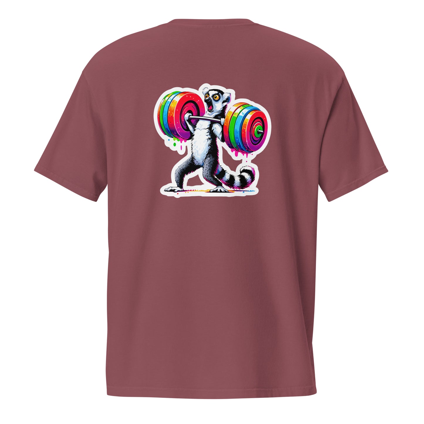 Casual Gym Wear Tee - Lemur Lifting Barbell