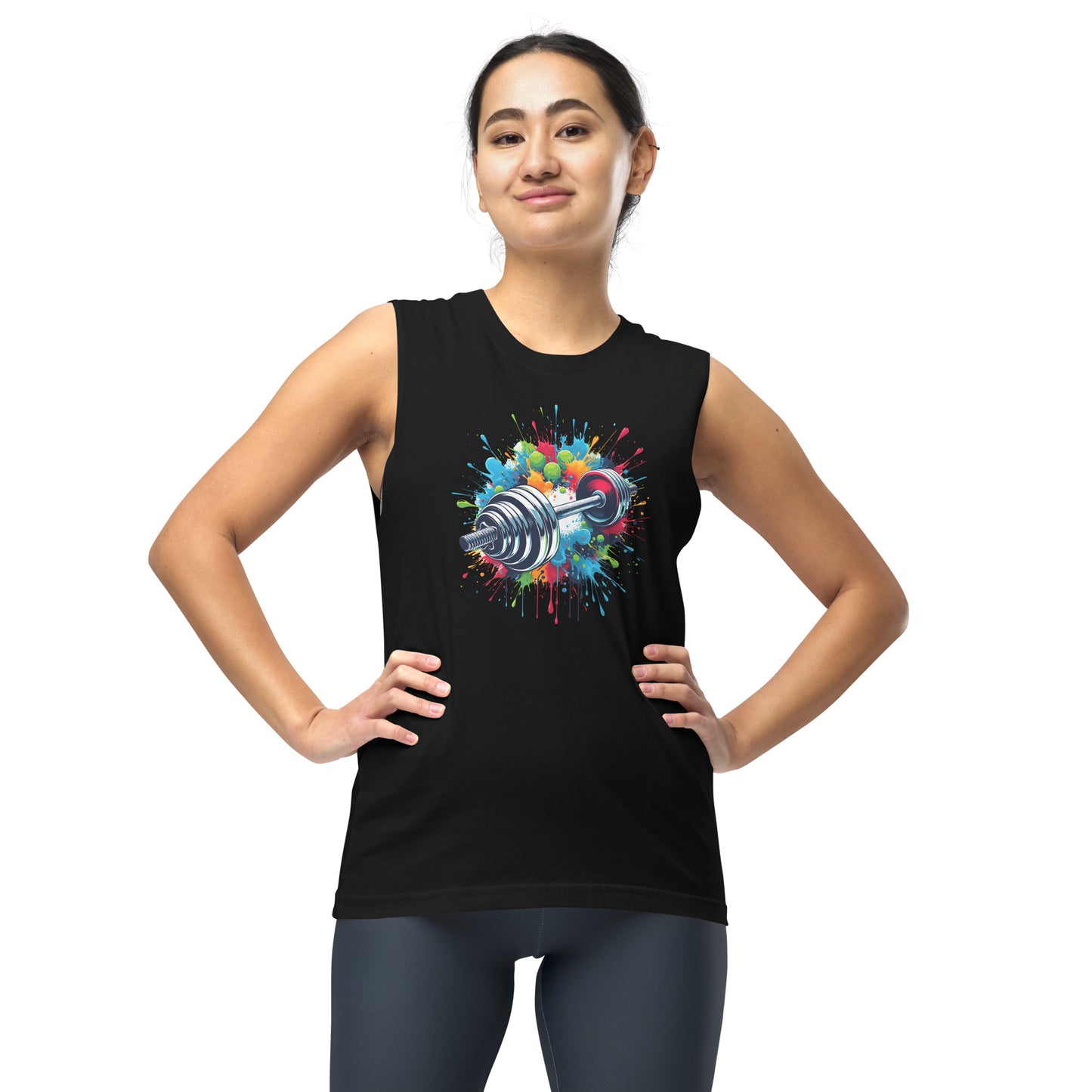 Athletic Fashion Tank - Barbell over Paint