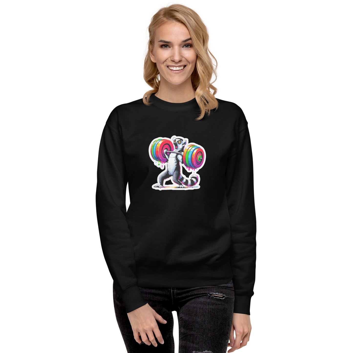 Premium Fitness Sweatshirt - Lemur Lifting