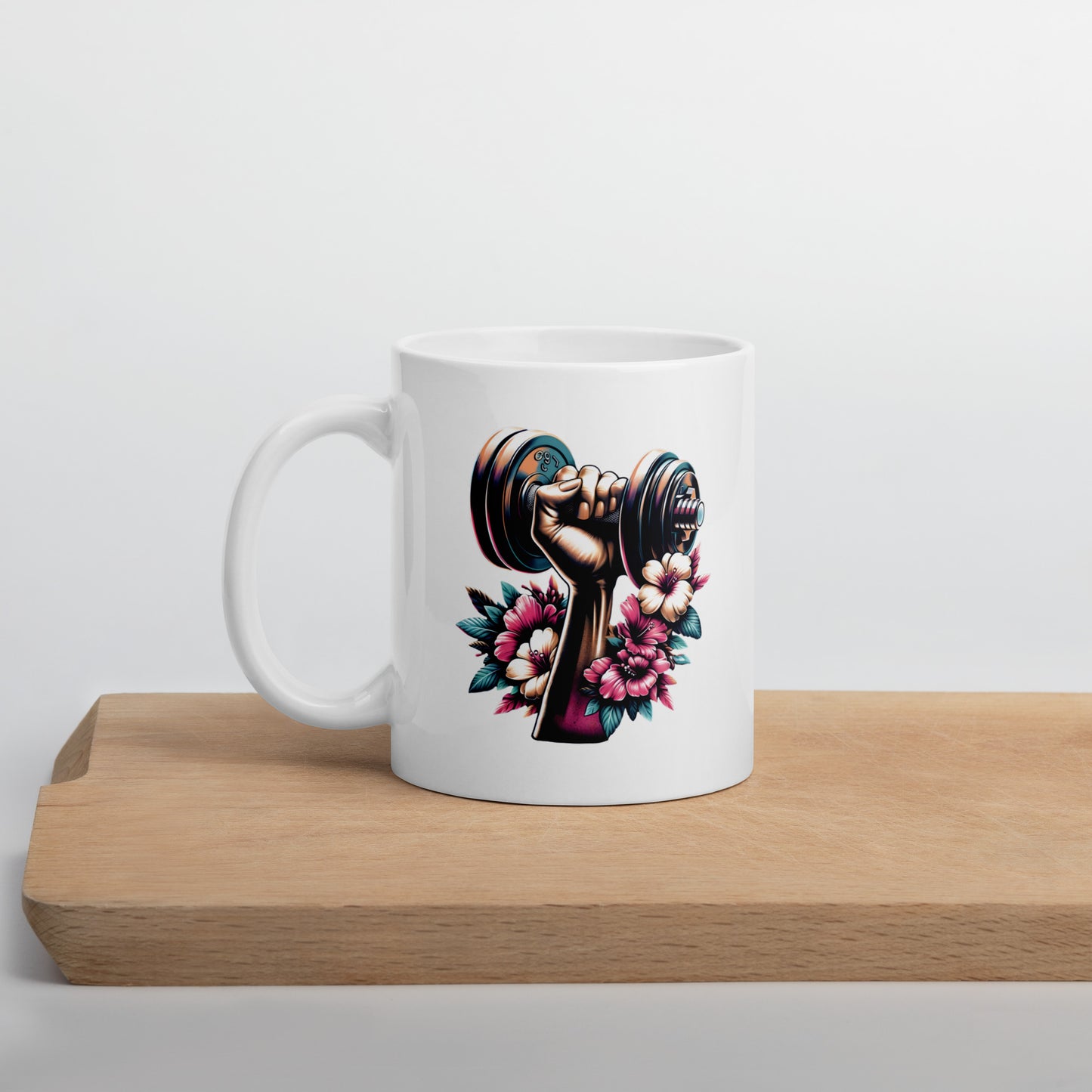 Dumbbell Graphic Pre-Workout Ceramic Mug