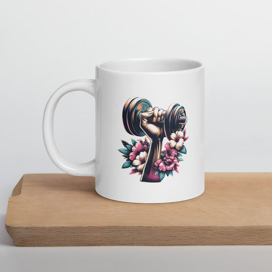 Dumbbell Graphic Pre-Workout Ceramic Mug