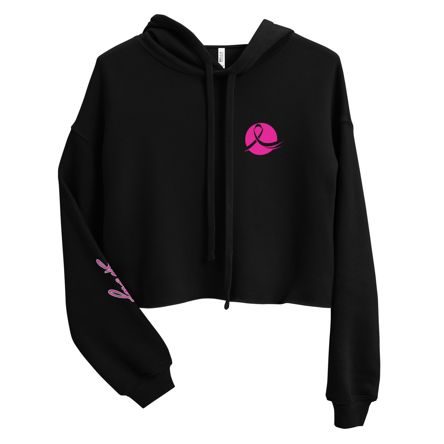 Queen Power Crop Hoodie - Strong Against Breast Cancer