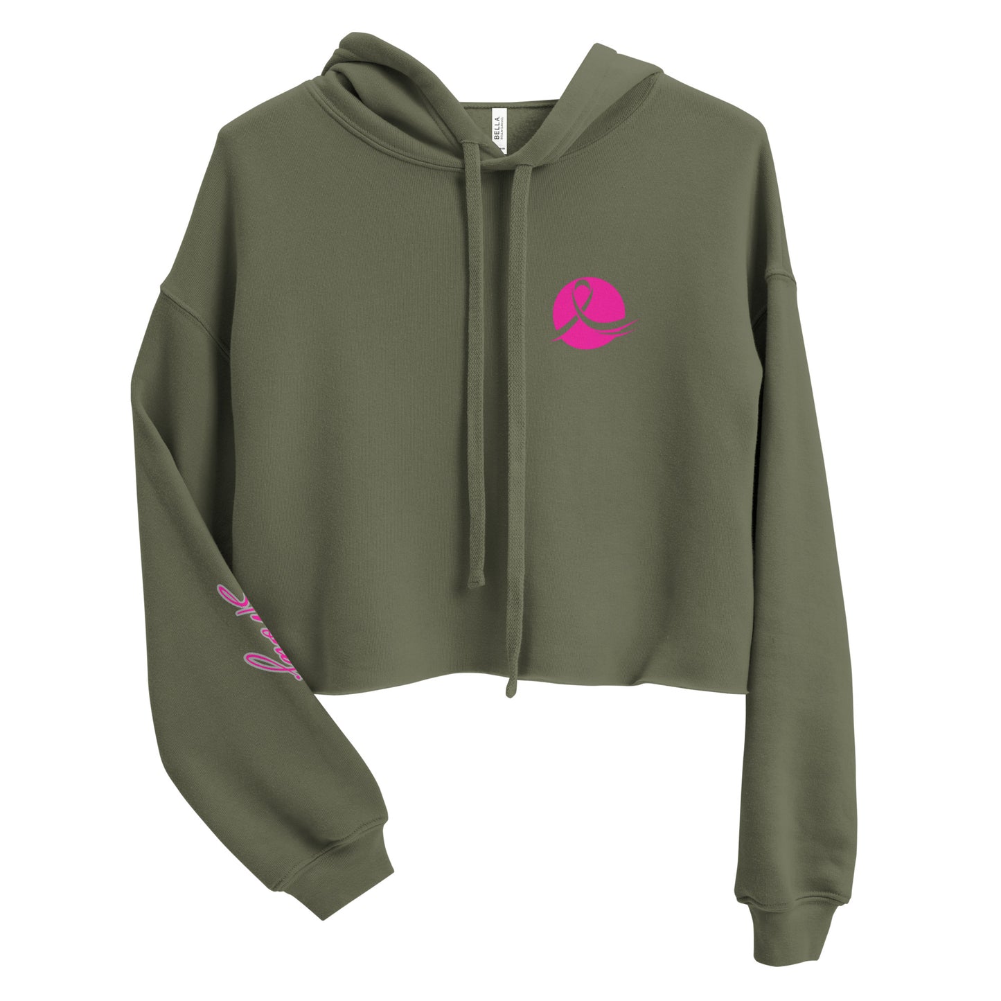 Queen Power Crop Hoodie - Strong Against Breast Cancer