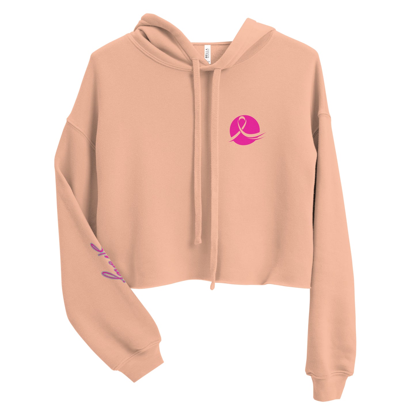 Queen Power Crop Hoodie - Strong Against Breast Cancer